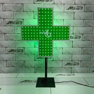 Фото Аптечний хрест з LED підсвіткою, однокольоровий, двосторонній, 500x500 (арт. 1010501) від компанії Moriart